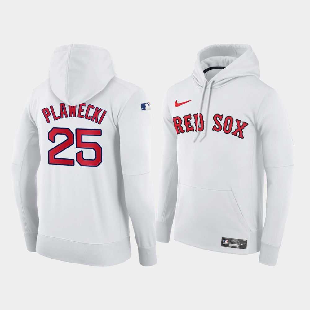 Men Boston Red Sox 25 Plawecki white home hoodie 2021 MLB Nike Jerseys